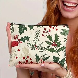 Christmas Holly Makeup Bag